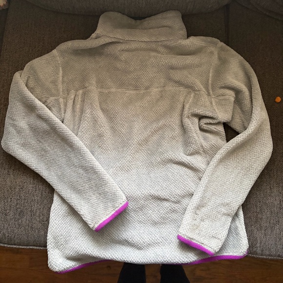 Patagonia Women's Gray and Purple Cowl Sweater - Picture 2 of 2